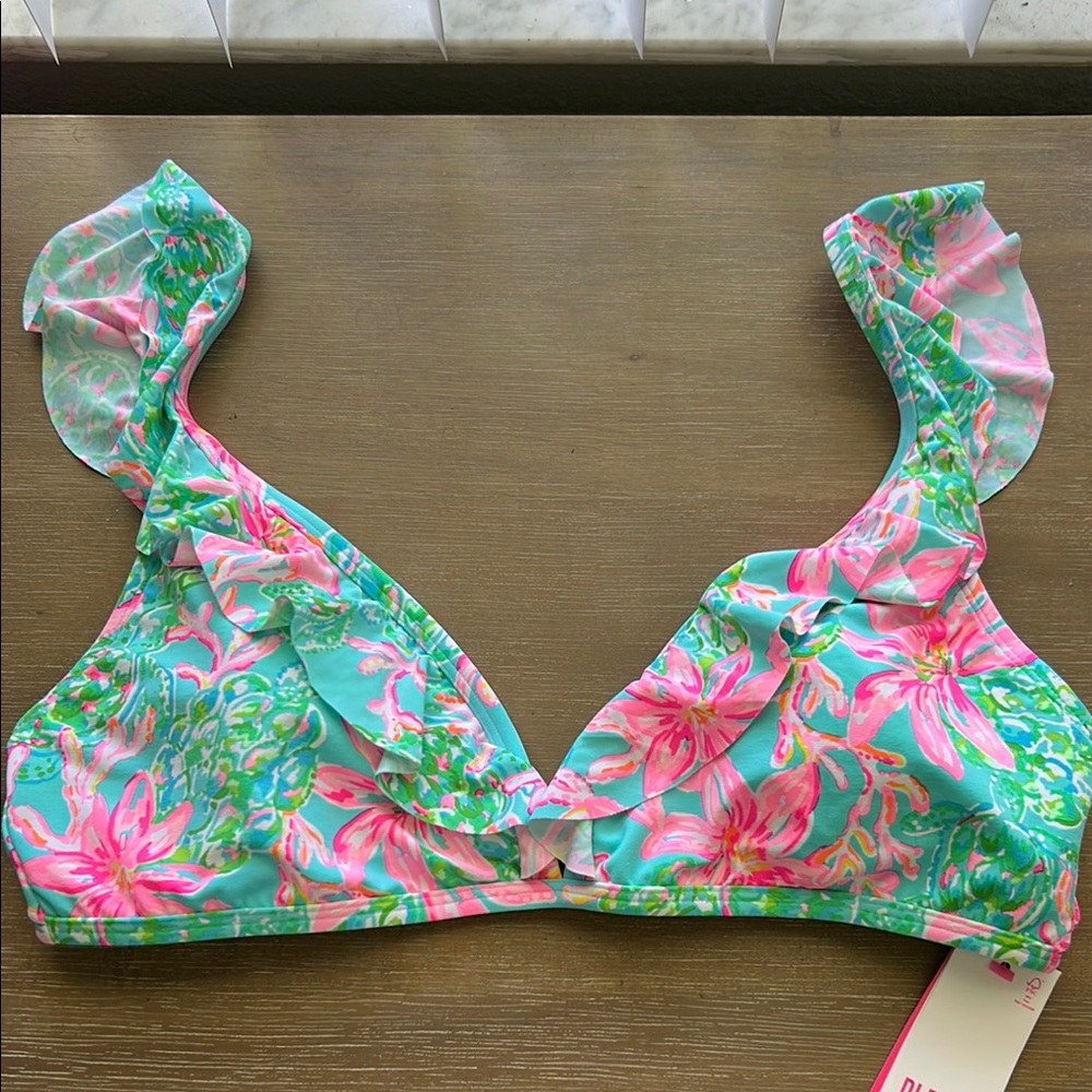 Lilly Pulitzer Surla Bikini Top in Surf Blue